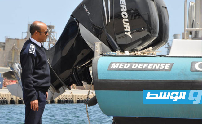 جانب من تجريب الزوارق الإيطالية الجديدة في أمن السواحل الليبي. (وزارة الداخلية بحكومة الوحدة الوطنية الموقتة)