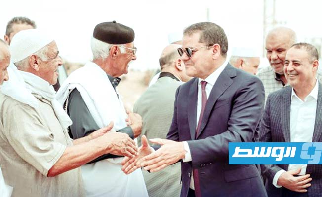 الدبيبة خلال حضوره افتتاح المركز الصحي الكراريم في مصراتة، الأحد 6 أغسطس 2023. (حكومتنا)