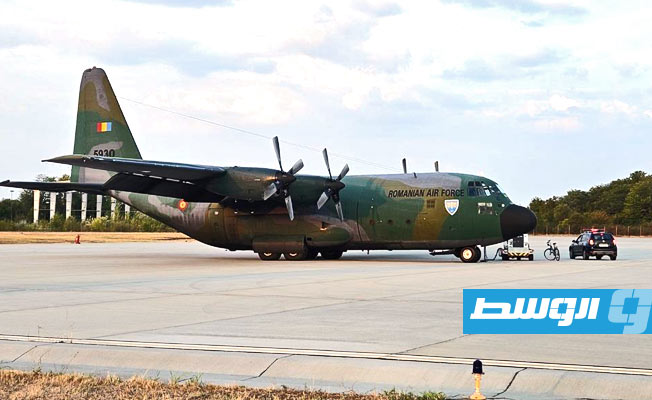 طائرة المساعدات الرومانية إلى ليبيا، 17 سبتمبر 2023. (حساب الخارجية الرومانية على موقع إكس)