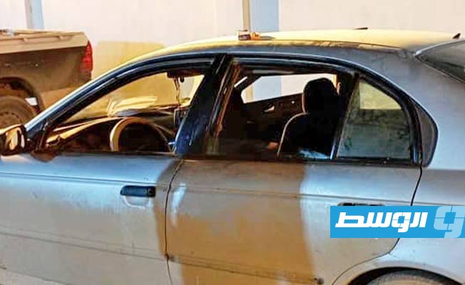 سيارة المتهم في بنغازي، 30 ديسمبر 2023. (مديرية أمن بنغازي)