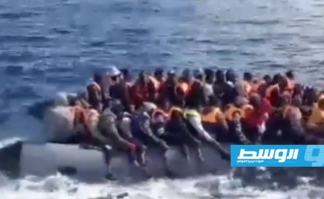 ماهجرون أعيدوا إلى ليبيا. الأحد 1 نوفمبر 2020. (لقطة من فيديو بثته وزارة الداخلية لعملية الانقاذ)