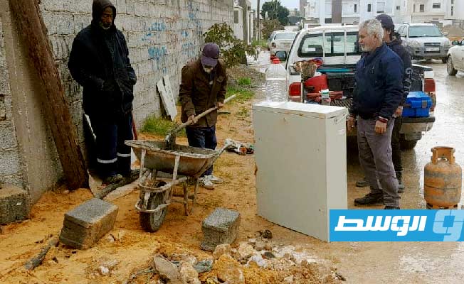 أعمال صيانة على الشبكة الكهربائية في طرابلس، 11 فبراير 2023. (شركة الكهرباء)