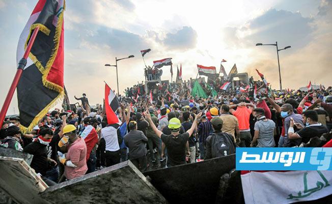 مئات المتظاهرين في بغداد يطالبون بانسحاب القوات الأميركية