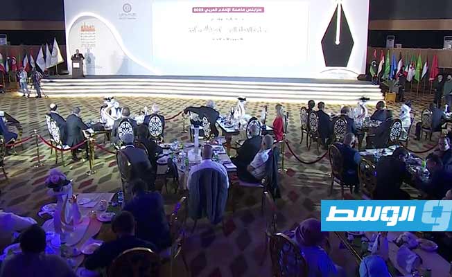 من احتفالية «جائزة الدولة التقديرية للصحافة» بالعاصمة طرابلس، 20 يونيو 2022. (لقطة مثبتة من بث مباشر)