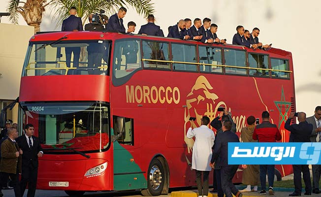 جانب من استقبال لاعبي منتخب المغرب في الرباط، الثلاثاء 20 ديسمبر 2022 (تويتر)