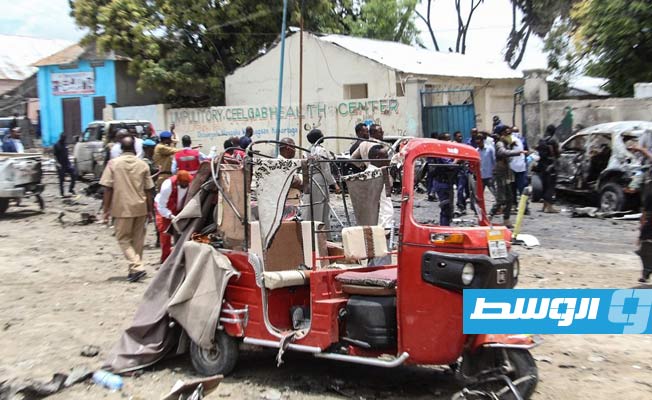 آثار الهجوم المسلح قرب قصر الرئاسة في الصومال. (الإنترنت)