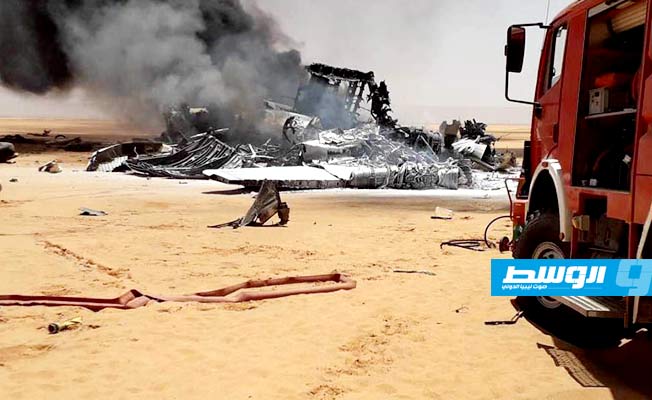 مؤسسة النفط تكشف ملابسات حادث تحطُّم طائرة قرب حقل الشرارة