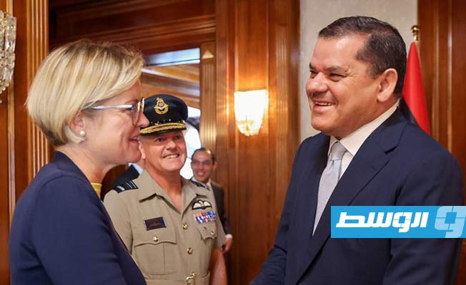 لقاء الدبيبة في طرابلس مع مسؤولين بريطانيين، 29 سبتمبر 2022. (المكتب الإعلامي لرئيس حكومة الوحدة الوطنية الموقتة)