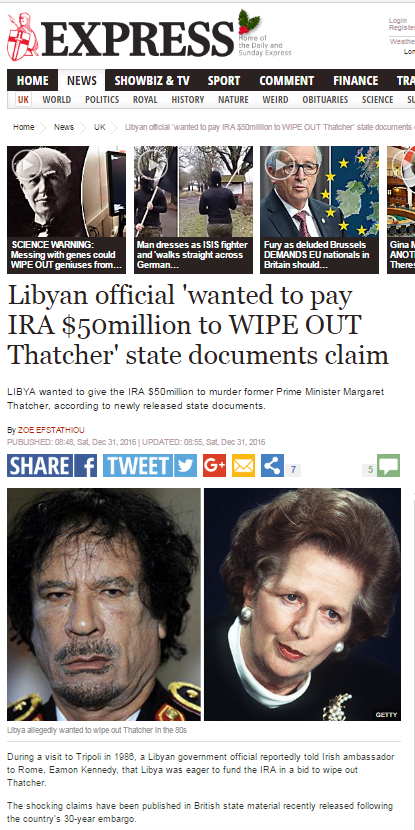 وثائق بريطانية: ليبيا عرضت 50 مليون دولار لقتل مارغرت تاتشر