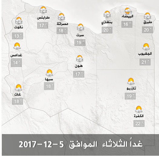 طقس بارد على الشمال الليبي يصل إلى 5 درجات في المرتفعات الجبلية
