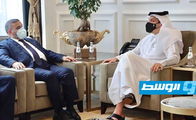 المشري يناقش مع وزير خارجية قطر مستجدات الوضع السياسي في ليبيا