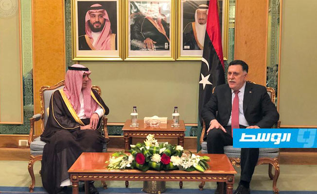 الجبير يطرح على السراج رؤية السعودية للتعاون السياسي مع ليبيا