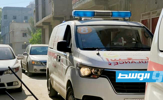 سيارة إسعاف بمستشفى الحروق والتجميل في طرابلس، 27 أغسطس 2022. (مركز طب الطوارئ والدعم)