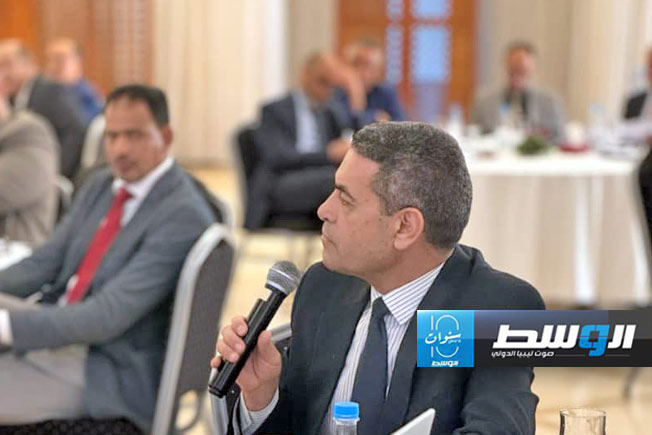 السايح متحدثا في ورشة الطعون الانتخابية التي تنظمها المفوضية في تونس، الثلاثاء 27 فبراير 2024. (مفوضية الانتخابات)