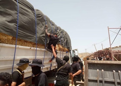 70 migrants found hiding inside a truck loaded with hay in Zliten