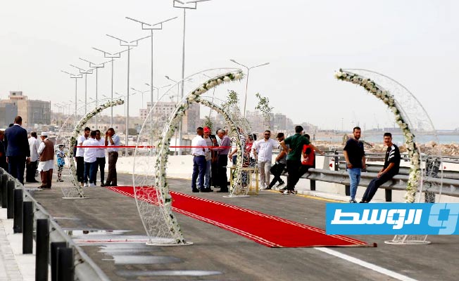 إعادة افتتاح جسر أحمد رفيق المهدوي بمنطقة الصابري في بنغازي