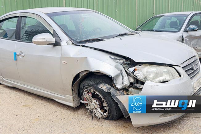 سيارة تصطدم بنقطة مرور في طرابلس بسبب السرعة الزائدة