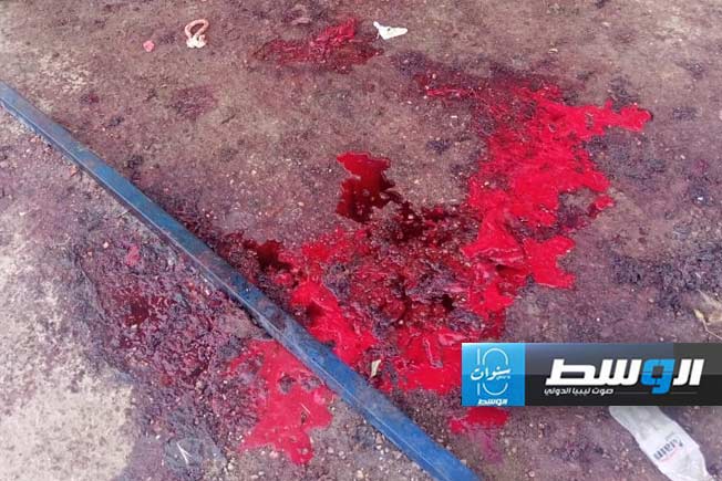 من آثار ذبح الأضاحي في عيد الأضحى بشوارع بنغازي (الحرس البلدي ببنغازي)