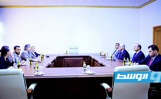 جانب من لقاء جمع رئيس الحكومة المكلفة فتحي باشاغا وسفير بلجيكا لدى ليبيا كريستوف دو باسومبير. (صفحة الحكومة على فيسبوك)