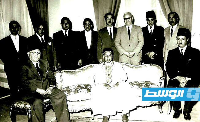 مع رجال الدولة في حضرة ولي عهد المملكة الليبية المتحدة