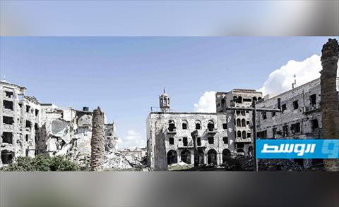 ميدان السلفيوم بعد الحرب فى مدينة بنغازي (فيسبوك)