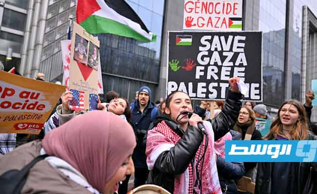 9 آلاف متظاهر يشاركون في مسيرة «العدالة من أجل فلسطين» ببروكسل