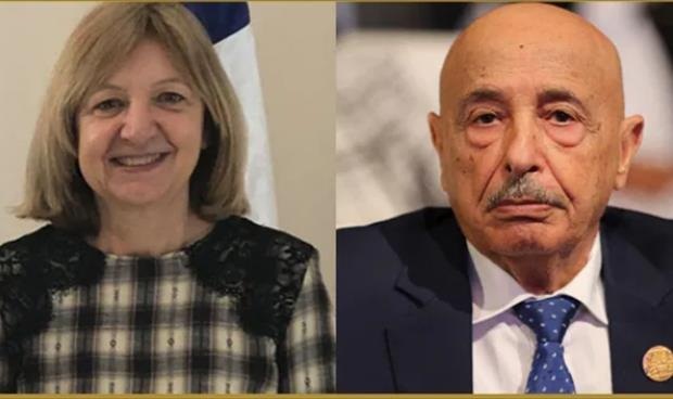عقيلة صالح والسفيرة الفرنسية يؤكدان ضرورة استئناف الحوار السياسي وفق مخرجات برلين