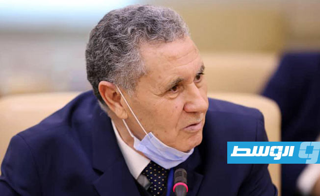 اجتماع صنع الله مع مسؤولي الشركة الليبية للموانئ، الأحد 26 ديسمبر 2021. (مؤسسة النفط)