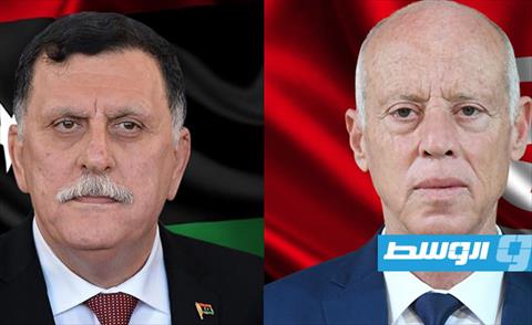 قيس سعيد يؤكد للسراج موقف تونس الداعم لحكومة الوفاق ورفضه التدخلات الأجنبية في ليبيا