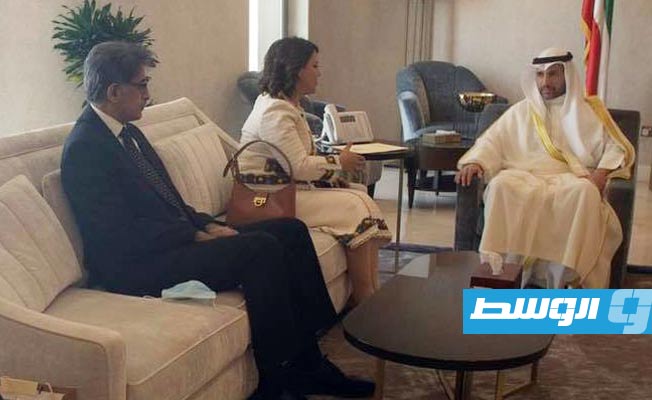 المنقوش تستعرض مع رئيس مجلس الأمة الكويتي تطورات الأوضاع في ليبيا