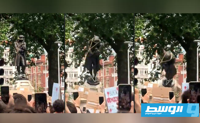 تدمير تماثيل خلال احتجاجات مناهضة للعنصرية (فيديو)