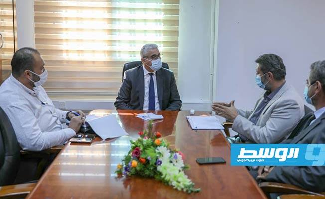 اجتماع باشاغا مع مسؤولي الشركة العامة للمياه، 3 نوفمبر 2020. (داخلية الوفاق)