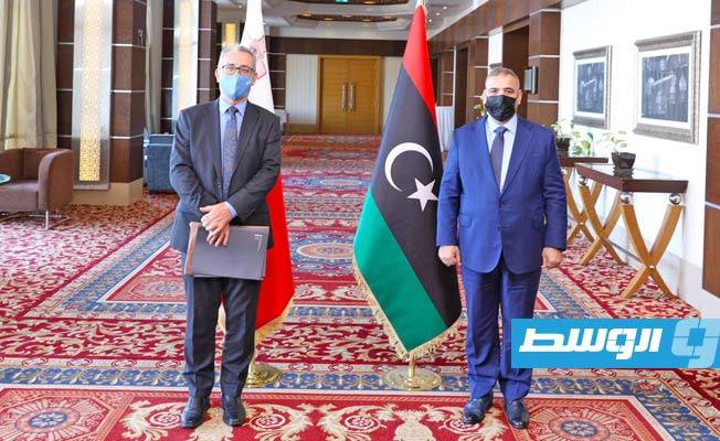 المشري يبحث مع وزير خارجية مالطا المشاورات السياسية الجارية لحل الأزمة الليبية