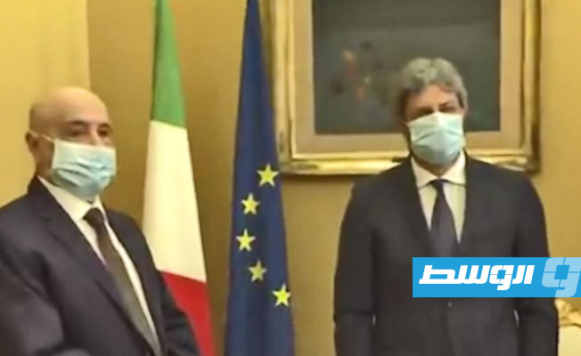 عقيلة صالح يلتقي رئيس مجلس النواب الإيطالي في روما