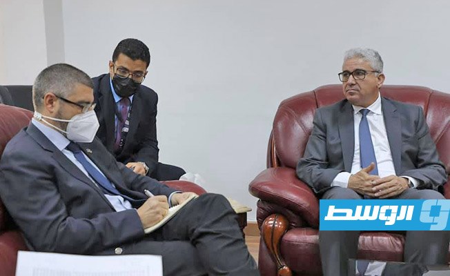 لقاء باشاغا وسفير الاتحاد الأوروبي لدى ليبيا. الثلاثاء 17 نوفمبر 2020. (وزارة الداخلية)