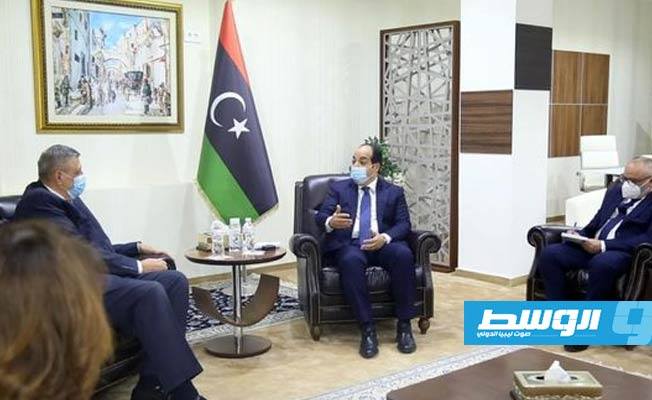 لقاء كوبيش ومعيتيق بمقر رئاسة الوزراء في العاصمة طرابلس. (إدارة التواصل والإعلام)