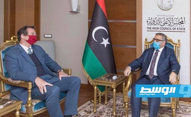 السفير البريطاني يطلع المشري على جهود المملكة المتحدة لحل الأزمة الليبية