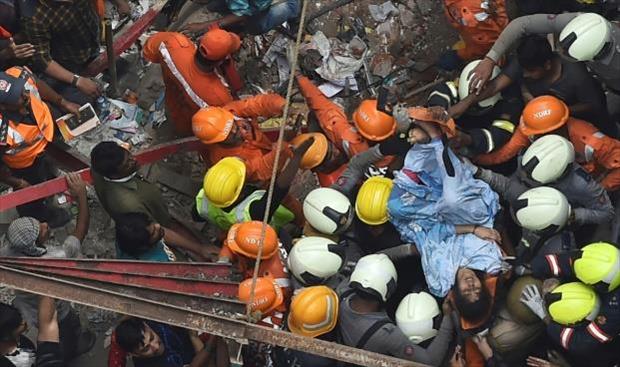 13 قتيلاً حصيلة ضحايا انهيار مبنى بالهند بسبب الأمطار