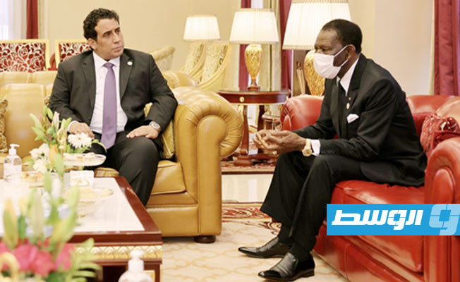 رئيس غينيا الاستوائية يؤكد للمنفي أهمية انضمام ليبيا لرئاسة الاتحاد الأفريقي