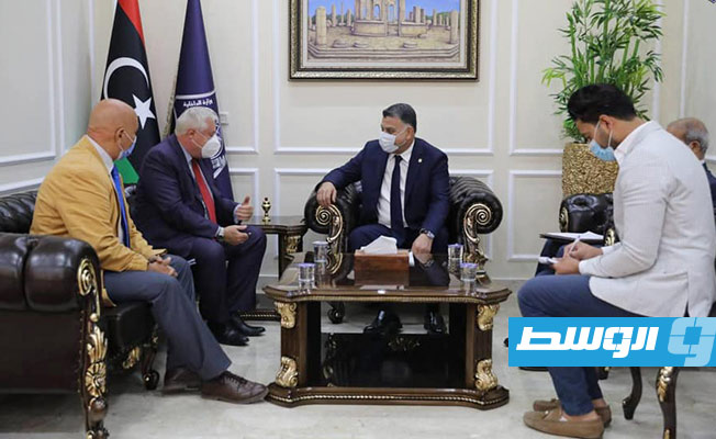 لقاء العميد خالد مازن مع السفير النمساوي لدى ليبيا، الخميس 27 مايو 2021. (وزارة الداخلية)