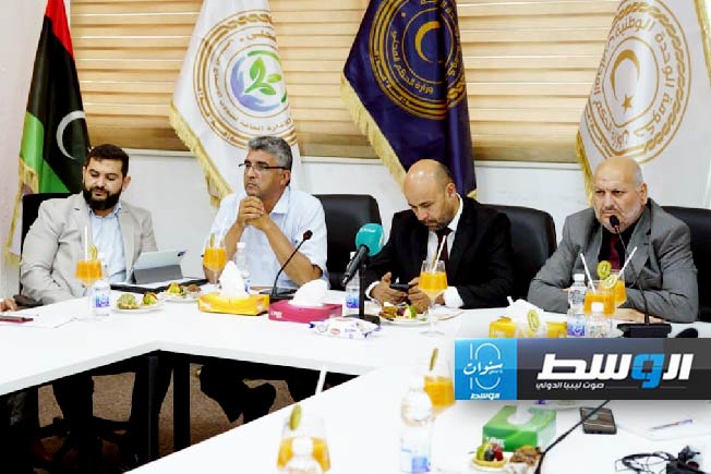اجتماع خبراء «فاو» مع المسؤولين في طرابلس، الأربعاء 12 يونيو 2024. (وزارة الحكم المحلي)