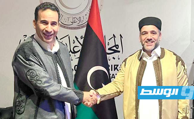 خالد المشري، وفوزي النويري, طرابلس 8 يناير 2022. (المجلس الأعلى للدولة)