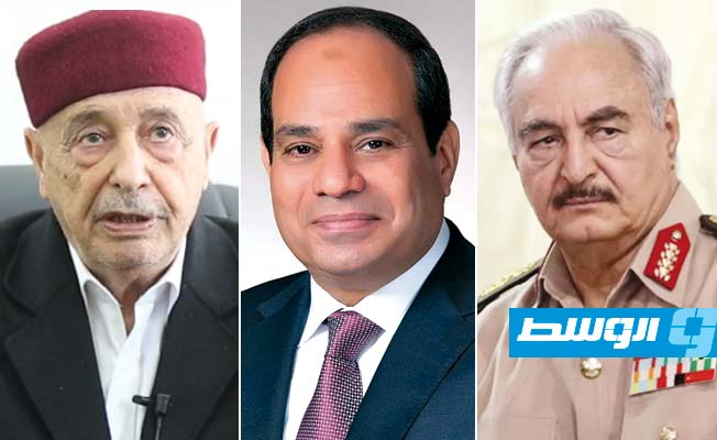 السيسي يستقبل حفتر وعقيلة صالح في قصر الرئاسة بالقاهرة