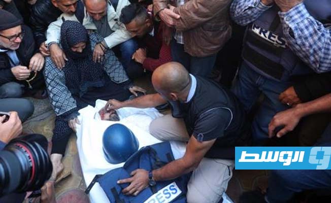 تشييع جثمان مصور قناة الجزيرة سامر أبو دقة في خانيونس