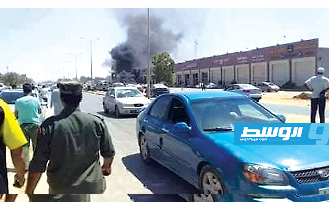 انفجار أمام أحد المحال التجارية بمنطقة الهواري في بنغازي