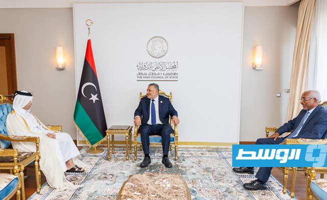 لقاء تكالة وسفير قطر لدى ليبيا، الأحد 29 أكتوبر 2023. (المجلس الأعلى للدولة)
