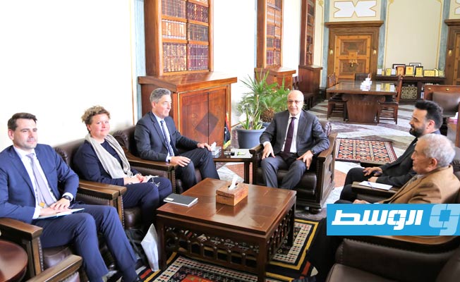 لقاء الكبير والسفير الألماني في طرابلس، الثلاثاء، 29 مارس 2022. (مصرف ليبيا المركزي)