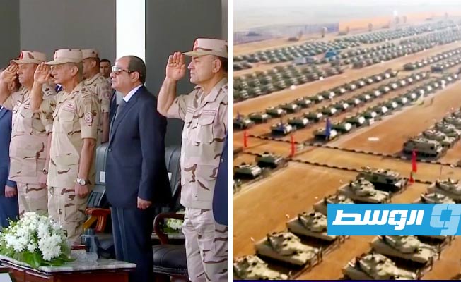 السيسي يشهد إجراءات تفتيش حرب الفرقة الرابعة بالجيش المصري في السويس (فيديو)