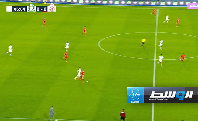 لقطة من مباراة الأهلي طرابلس والاتحاد في نهائي كأس السوبر ، 5 أبريل 2024 (لقطة مثبتة من فيديو)