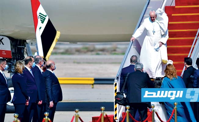 العراق: بابا الفاتيكان يصل بغداد في بداية زيارة تاريخية
